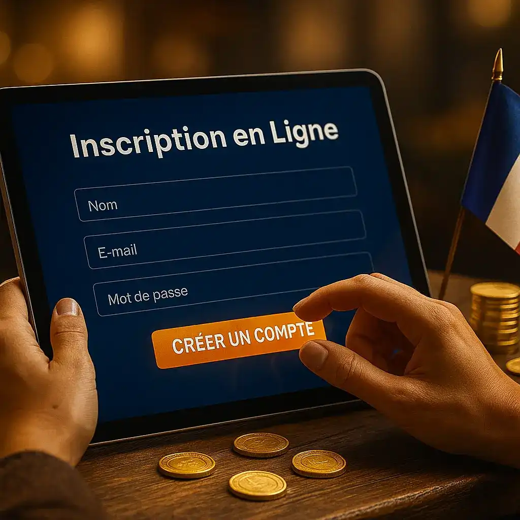 Interface d'inscription mobile Winoui sur tablette - Inscription rapide et sécurisée